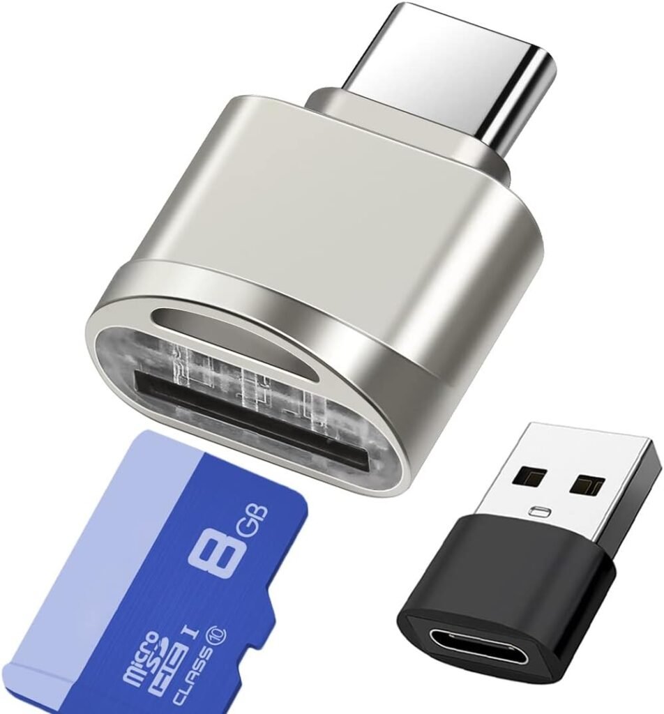 Micro SD kaartlezer met USB-C adapter voor TF-kaarten en gegevensoverdracht