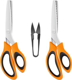 Gekartelde rozenknipschaar voor draad en zigzagranden met ergonomisch handvat voor naaiprojecten