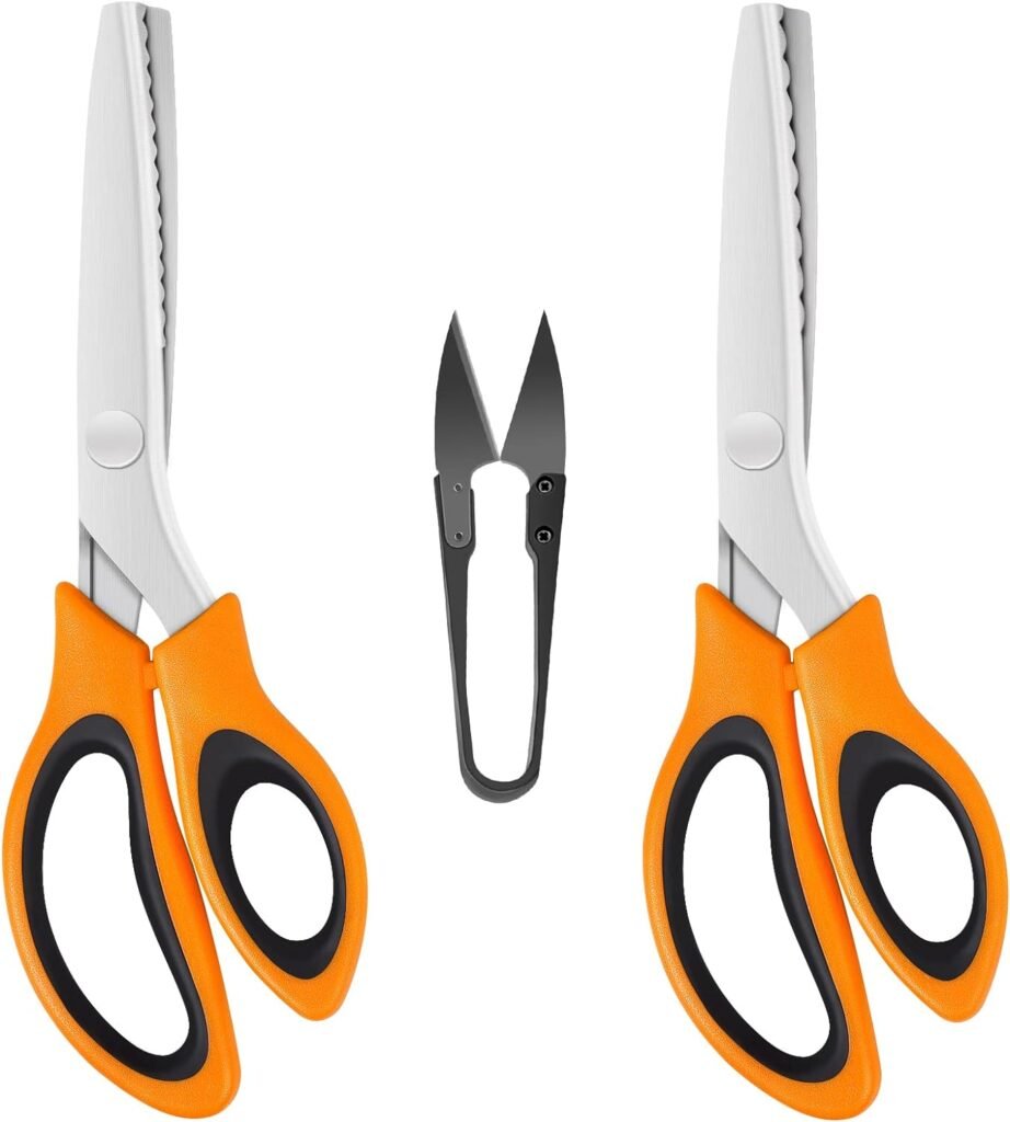 Gekartelde rozenknipschaar voor draad en zigzagranden met ergonomisch handvat voor naaiprojecten