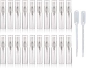 Hervulbare parfumflessen set voor reizen met 20 transparante, lekvrije en herbruikbare parfumverstuivers