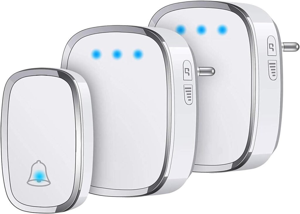 Draadloze deurbel met LED-indicator en 2 ontvangers