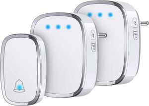 Draadloze deurbel met LED-indicator en 2 ontvangers