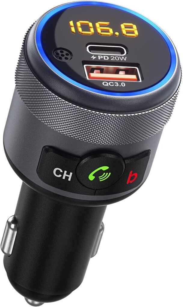 Bluetooth zender voor auto met AUX-adapter, handsfree bellen en draadloze oplader