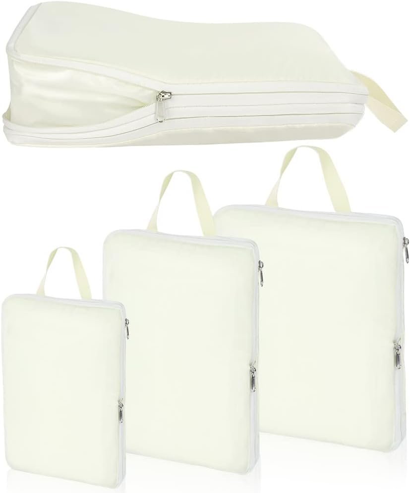 Inpakorganizer set met 4 compressiekubussen voor bagage van polyester in verschillende maten