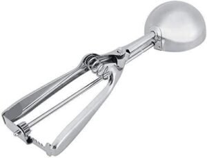 Roestvrijstalen cupcake schep met antisliphandvat, ijsschep met trigger, 4 cm cookie lepel