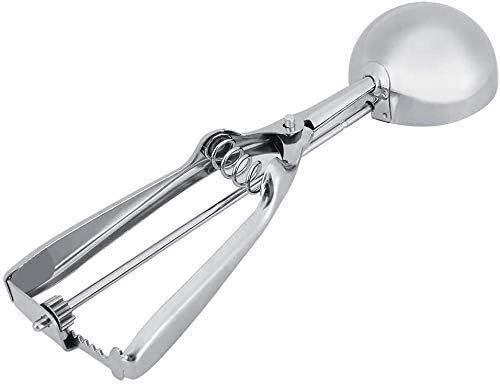 Roestvrijstalen cupcake schep met antisliphandvat, ijsschep met trigger, 4 cm cookie lepel