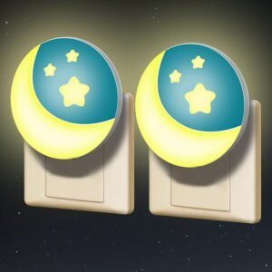 Maanmotief nachtlampje met schemersensor en zachte verlichting voor kinderen