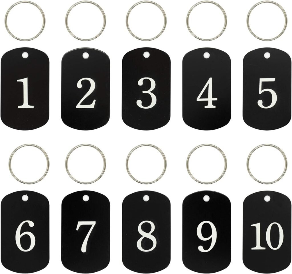 Aluminium gegraveerde nummerlabels en sleutelhangers voor organisatie en identificatie