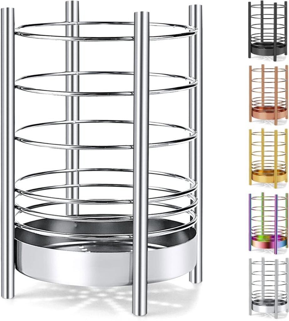 RVS keuken organizer voor keukengerei met titanium coating
