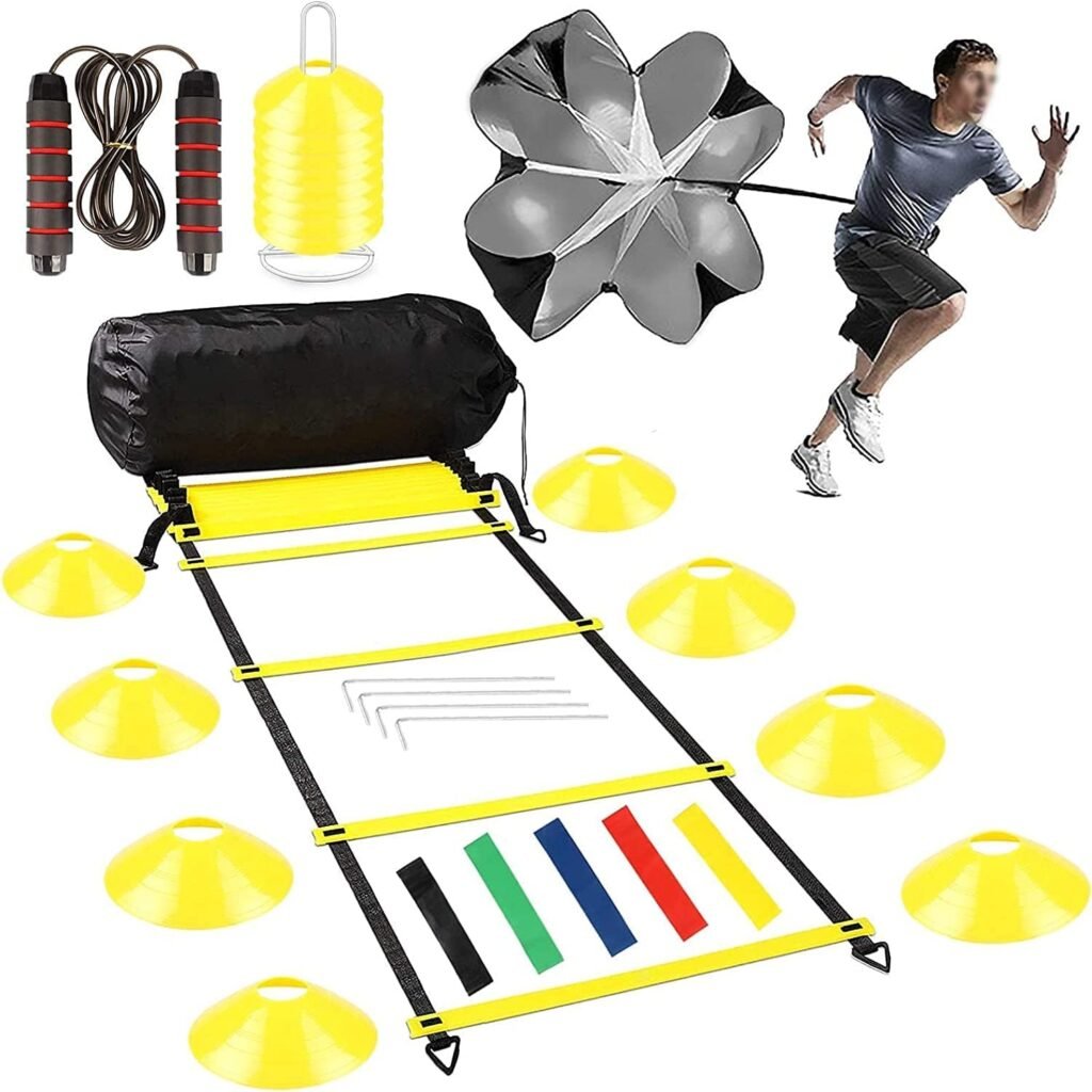 Voetbal agility trainingsset met coördinatieladder, hurdles en marker cones