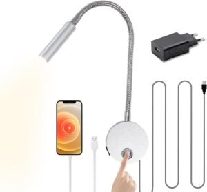 Dimbare leeslamp met flexibele hals voor bed en studeren