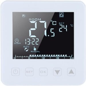 Programmeerbare thermostaat voor elektrische verwarming en kamertemperatuurregeling