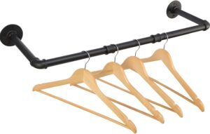 Industriële wandgemonteerde kledingstang 70 x 20 cm voor kledingopslag