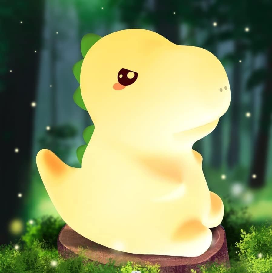 Dimbaar LED dino nachtlampje met 16 kleuren voor kinderen
