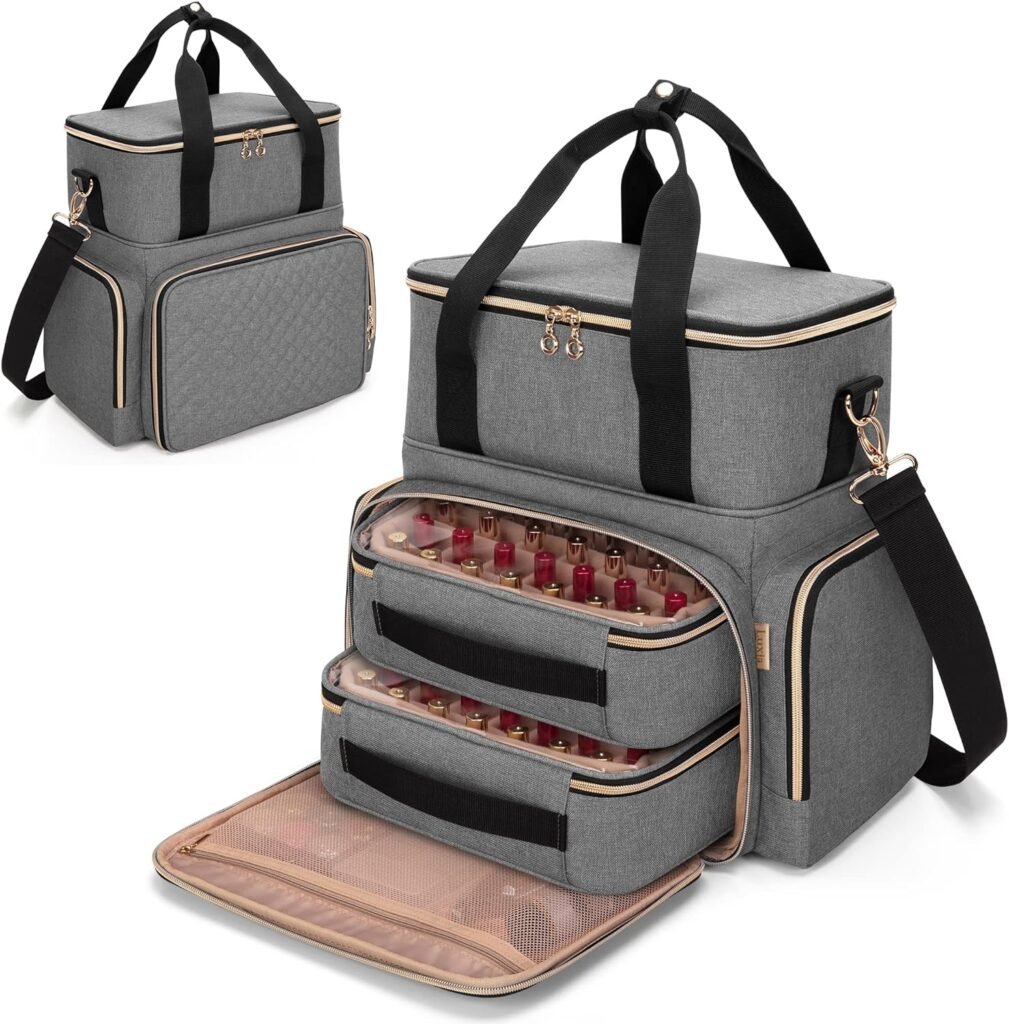 Nagellak opbergtas organizer voor 70 nagellakflessen grijs
