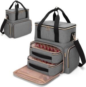 Nagellak opbergtas organizer voor 70 nagellakflessen grijs