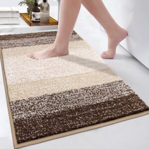 Badmat 45x65 cm antislip microvezel koffiekleur voor douche en badkamer