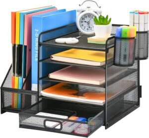 Bureau organizer met papierhouder en tijdschriftenhouder Is this conversation helpful so far?