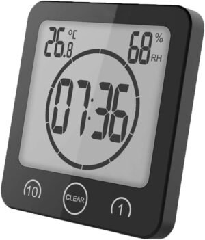 Douchetimer met hygrometer en thermometer voor de badkamer