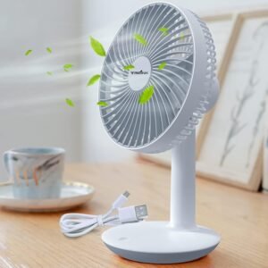 Tafelventilator 6 inch – Draadloze Ventilator – Oplaadbaar en Stil – Instelbare Snelheden voor Verfrissende Bries