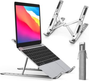 Laptopstandaard Verstelbaar – Ergonomische Laptophouder voor Bureau – Laptopverhoger voor MacBook, Dell en HP – In Hoogte Verstelbaar