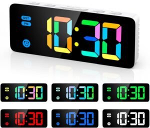 Digitale Wekker met Dimbaar Display – Nachtlamp met Instelbare Helderheid – Kinderwekker met Snooze Functie – Tafelklok voor Nachtkastje