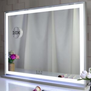 Make-upspiegel met LED Verlichting – Hollywood Spiegel voor Make-up – Verstelbare Helderheid – Wand- of Tafelmodel