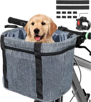 Fietsmand voor honden, opvouwbaar en waterdicht met afneembare voering voor fietssturen