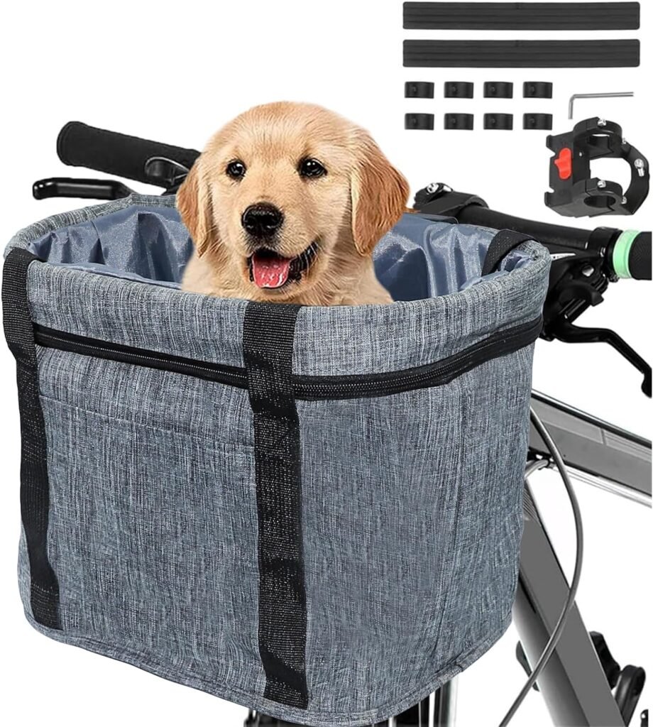 Fietsmand voor honden, opvouwbaar en waterdicht met afneembare voering voor fietssturen