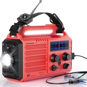 Handslinger noodradio met zaklamp en karabijnhaak