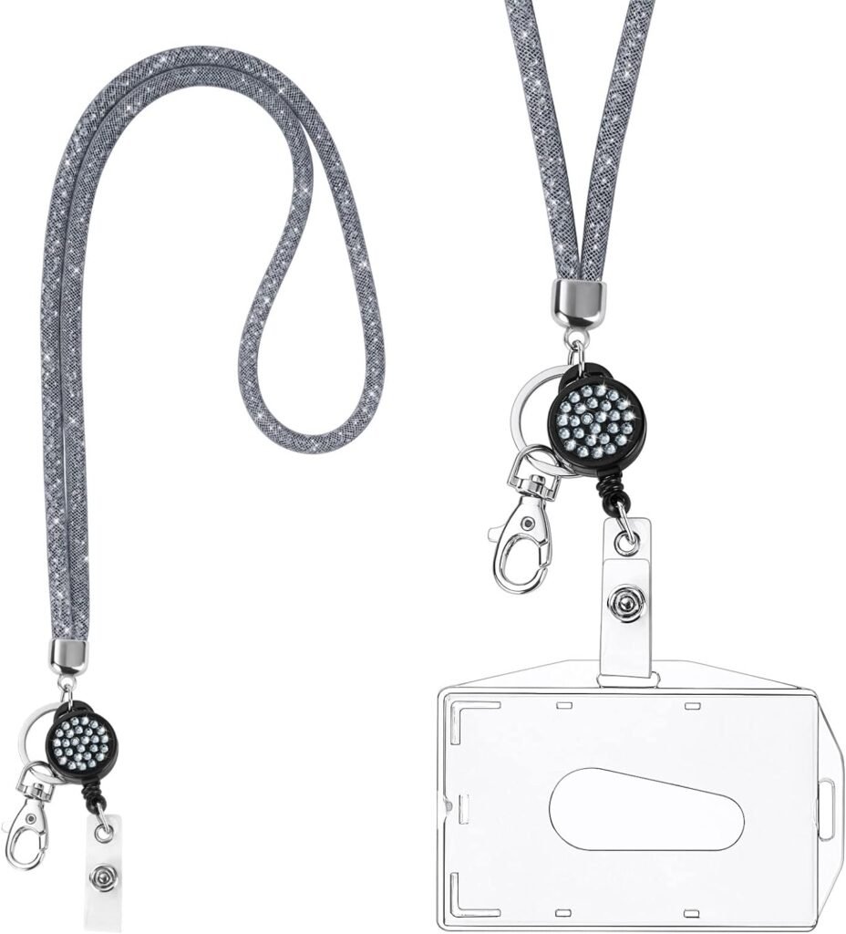 Transparante kaarthouder met lanyard en sleutelhanger voor ID badge