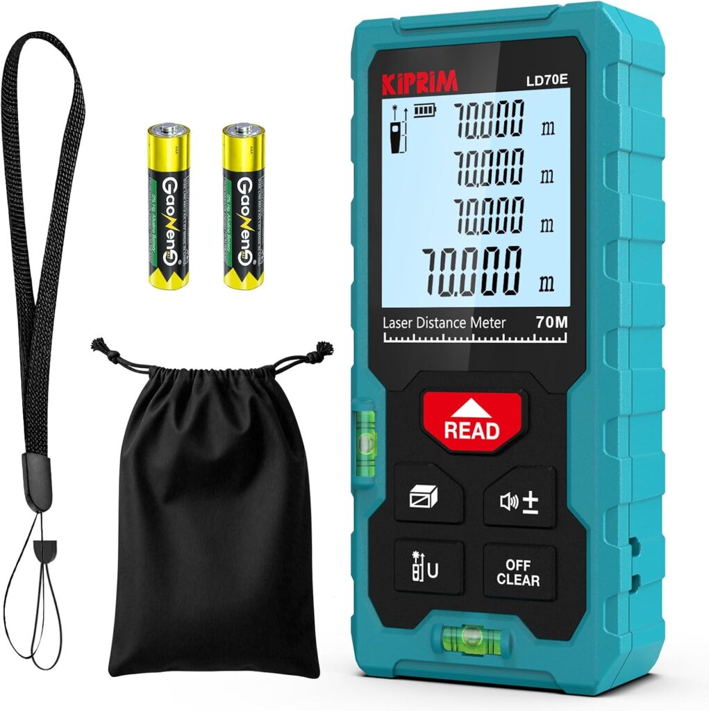 Laserafstandsmeter 70 meter met digitale laserafstandsmeting en waterpasbubbels