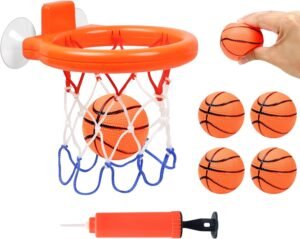 Basketbal Hoepel Set voor Bad – Kinder Basketbalring met Bal – Speelgoed voor Badtijd – Inclusief Basketbal en Pomp