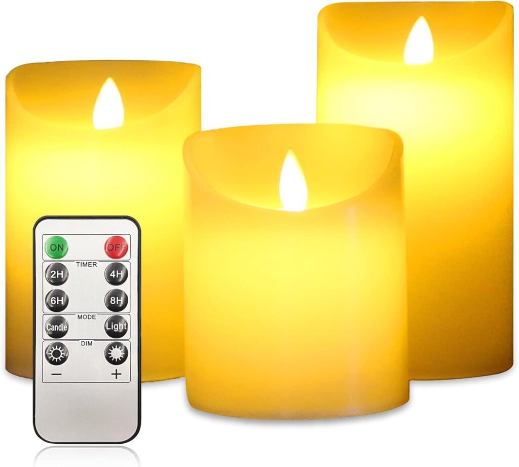 LED kaarsen met zwaaiende vlam set van 3 voor kerstlantaarns