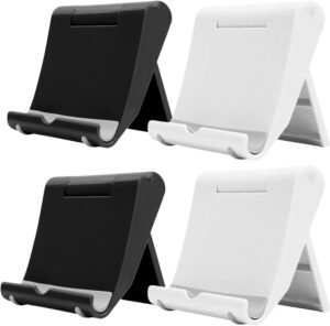Verstelbare Tabletstandaard – Opvouwbare Telefoonhouder – Handsfree Standaard voor Smartphones en Tablets – Zwart-Wit