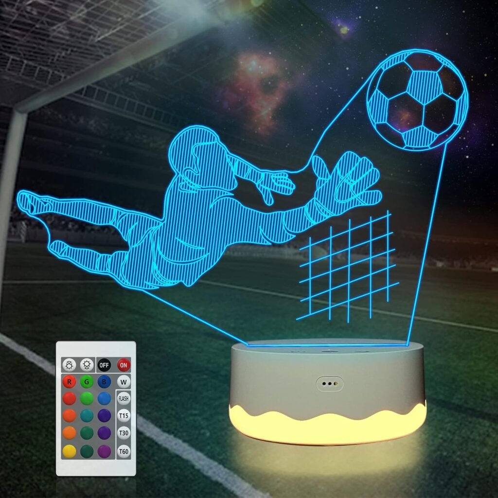 3D voetballamp met 16 kleuren en afstandsbediening voor voetbalfans