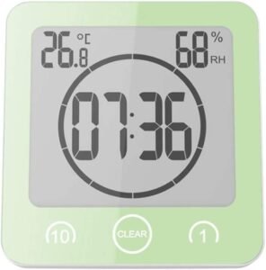 Douchetimer – Waterdichte Countdown Klok – Met Thermometer en Hygrometer – Voor Efficiënt Waterverbruik in de Badkamer
