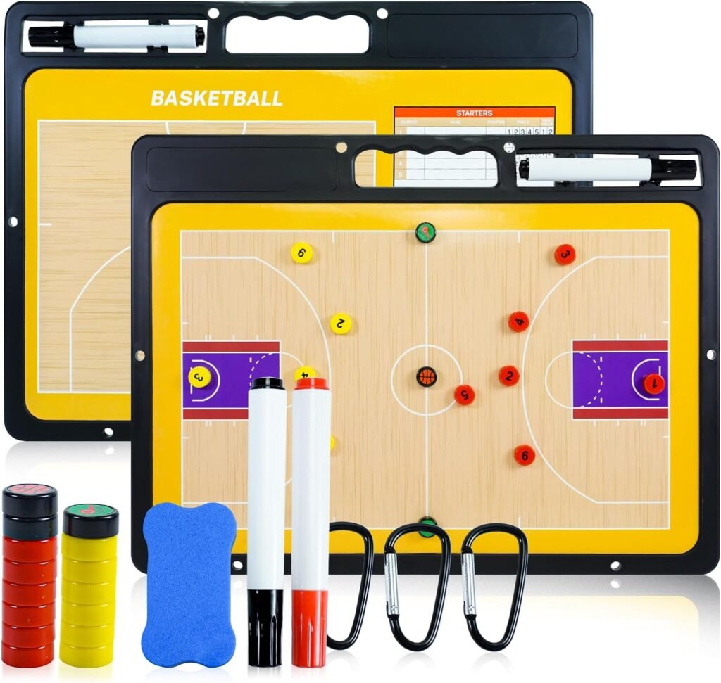 Magnetisch basketbal tactiekbord met marker, magneten en wisser voor training en wedstrijdvoorbereiding