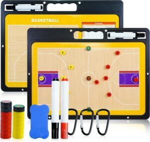 Magnetisch Basketbal Coachbord – Tactiekbord voor Basketbaltraining – Inclusief Marker, Magneten en Wisser – Voor Wedstrijdvoorbereiding