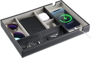 Bureau-organizer met opbergbox van zwart kunststof voor kantoororganisatie