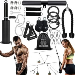 Kabelstation Fitness Set – Pulley Kabelsysteem voor Krachttraining – Biceps, Triceps, Schouders en Rug – Thuis Fitness