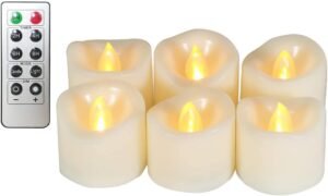 LED theelichten set van 6 – Flikkerende kaarsen met afstandsbediening – Draadloze theelichtjes – Batterij inbegrepen