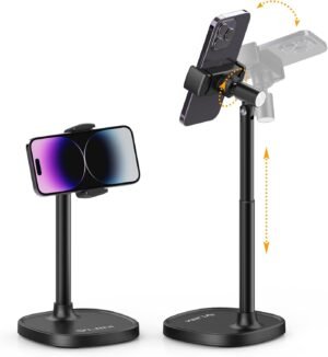 Verstelbare telefoonstandaard voor bureau, handsfree telefoonhouder voor smartphones