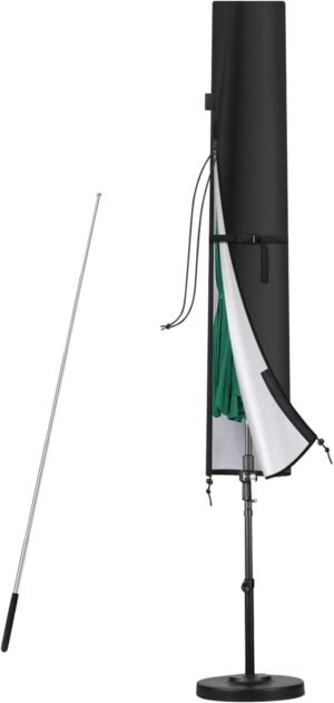 Parasolhoes voor staande en zweefparasol zwart 140 x 26/30 cm
