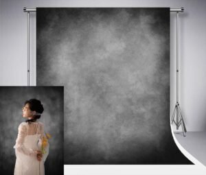 Donkergrijze fotografie achtergrond 1,5 x 2,2 m van microfiber met retro abstracte gradiënt voor studio- en portretfotografie