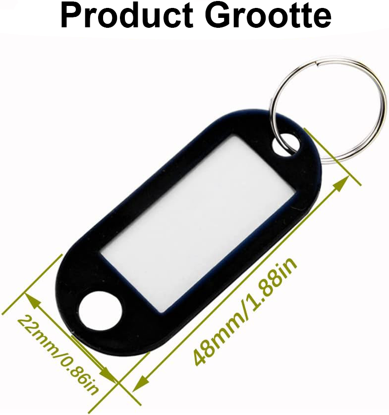Kunststof sleutelhangers met sleutellabels voor organisatie en identificatie