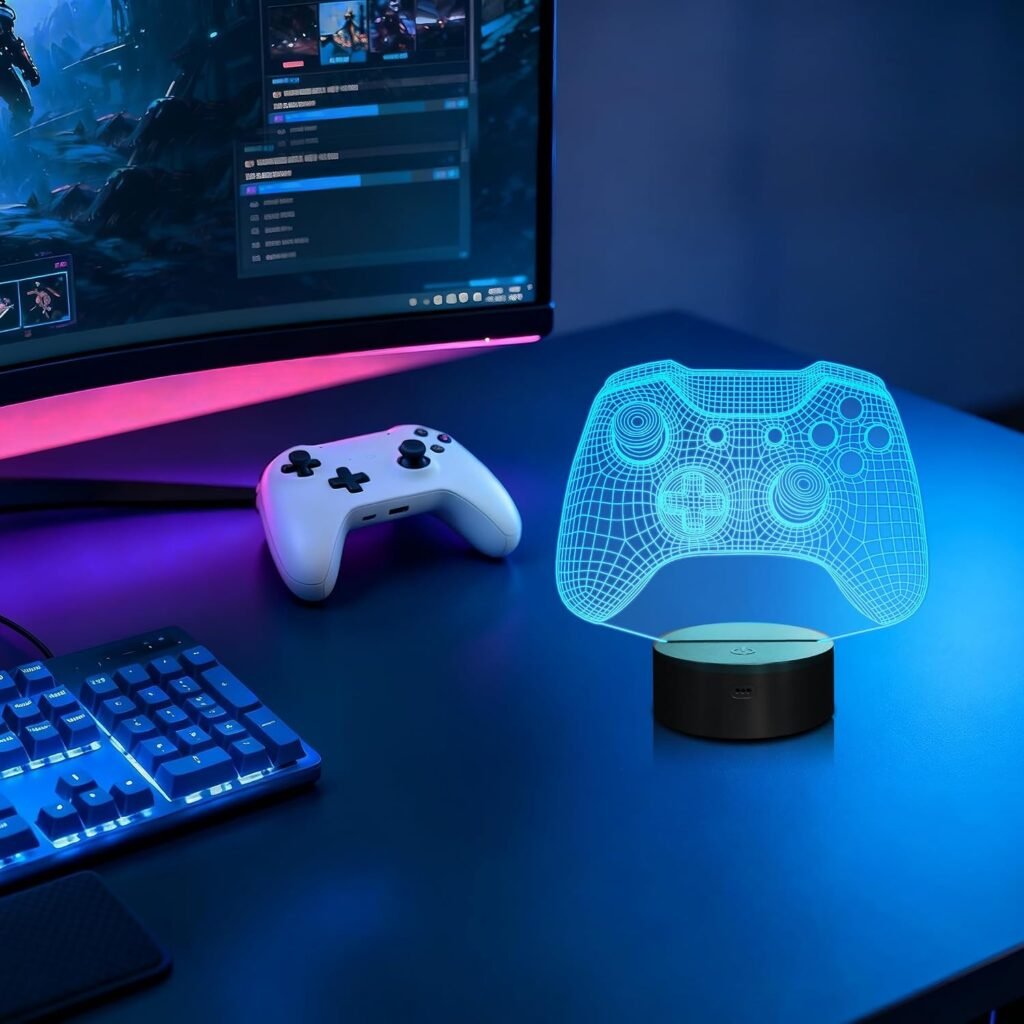 Nachtlamp Kleurveranderend met Afstandsbediening - Dimbare Sfeerverlichting - LED Tafellamp - Oplaadbaar via USB - 8,71 x 17,5 x 5,91 cm