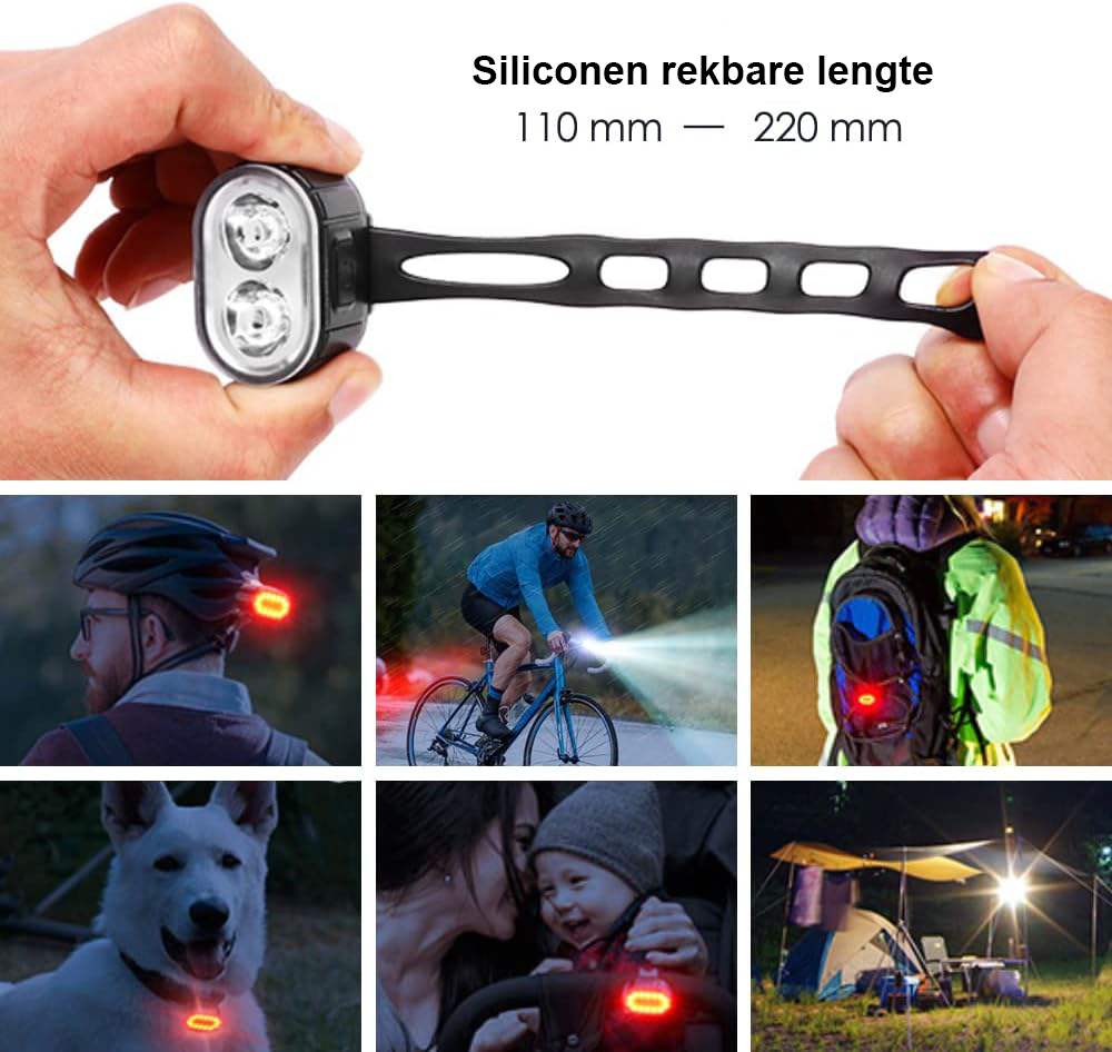 Oplaadbare fietslampjes set met waterdichte USB-oplaadbare fietsverlichting voor stads- en mountainbikes