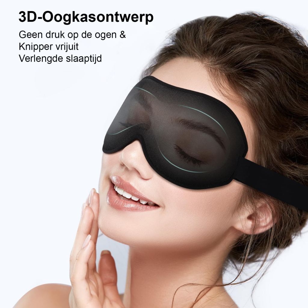 Lichtgevoelig slaapmasker voor zijslapers, verstelbaar en comfortabel voor optimale nachtrust