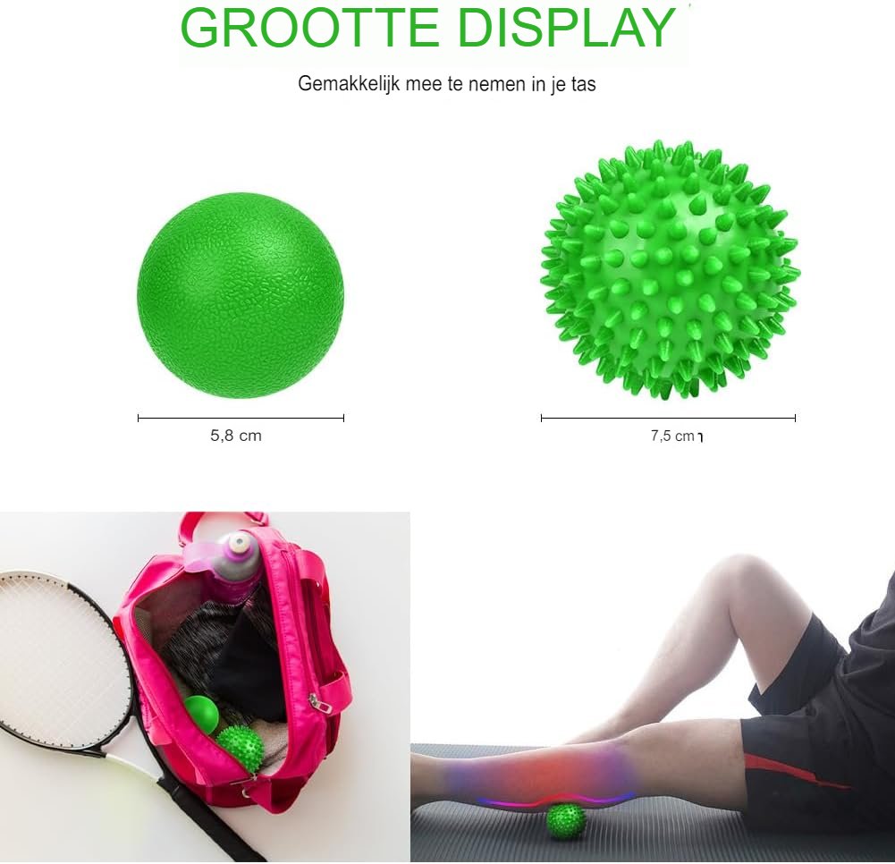 Diepweefselmassage set met triggerpoint massageballen voor fysiotherapie en weefselmassage